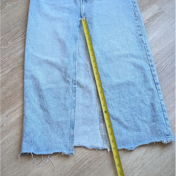 Zara Denim Midi Front Slit High Waist Zipper Jean Skirt, size S - Picture 9 of 9